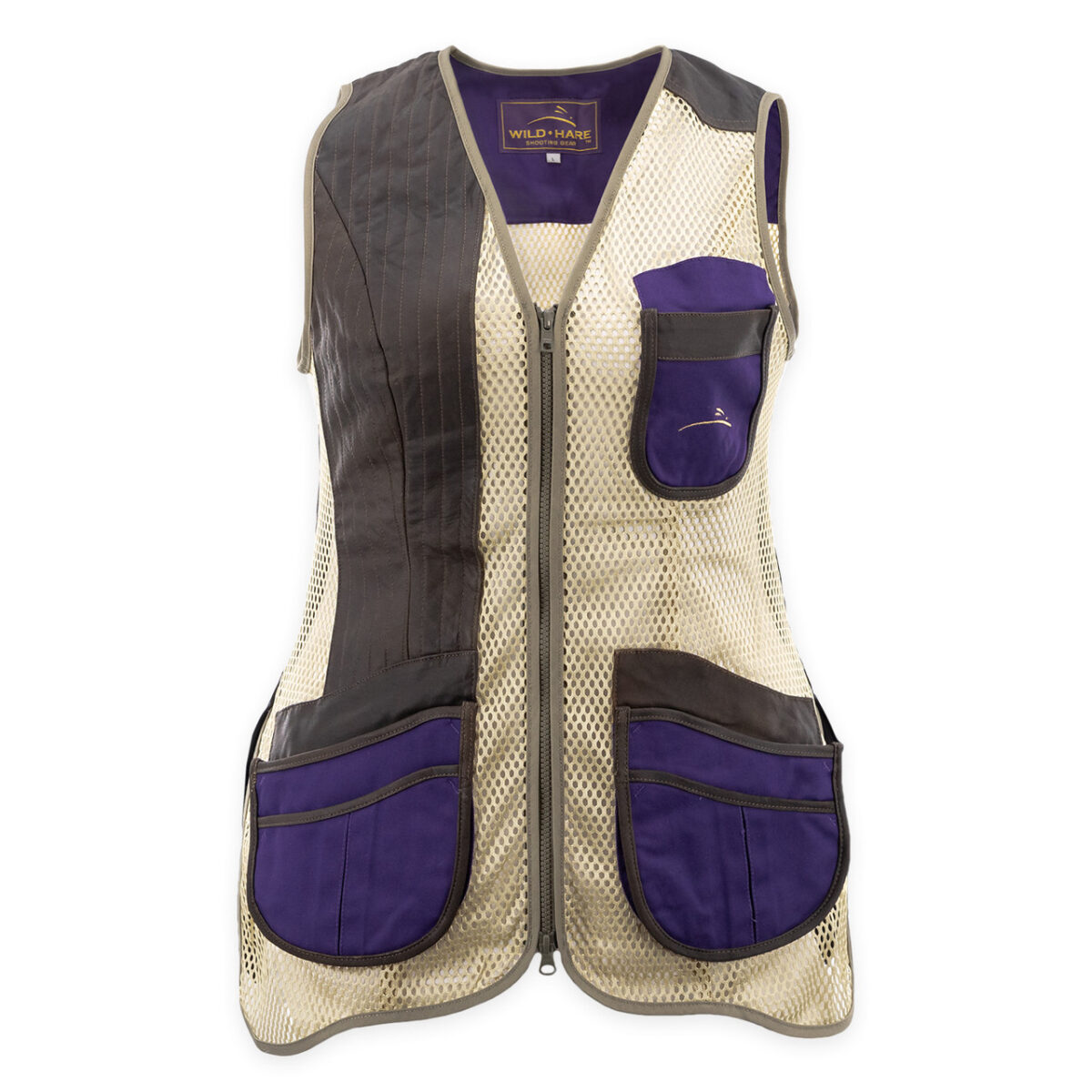 Women's perfect fit mesh vest purple and brown